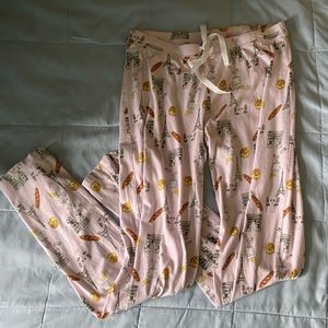 Light pink French patterned pajama pants